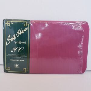VTG NEW Bill Blass for Springmaid Twin Fitted Sheet 200 Thread Claret‎ Percale